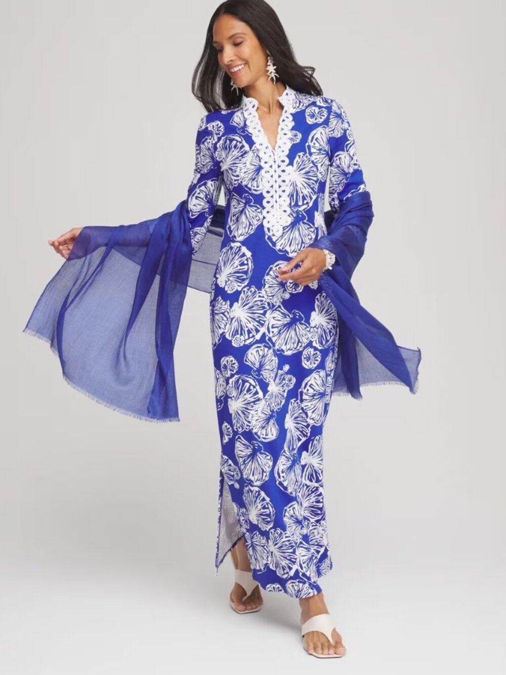 NEW CHICO'S SHELL STORY RESORT BEACH MAXI DRESS 🌴🌴🌴